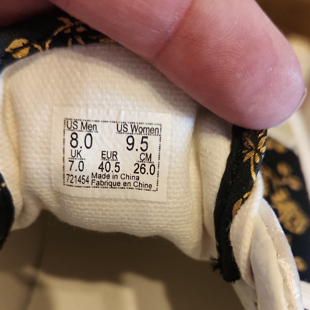 Vans White and Black Floral Patchwork Sneakers - Picture 5 of 5